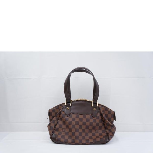 80115 2 Louis Vuitton Verona PM Damier Ebene Tote Bag Brown