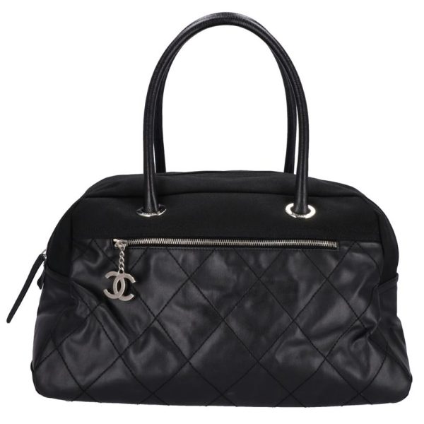 80128 1 Chanel Paris Biarritz Boston Bag Black