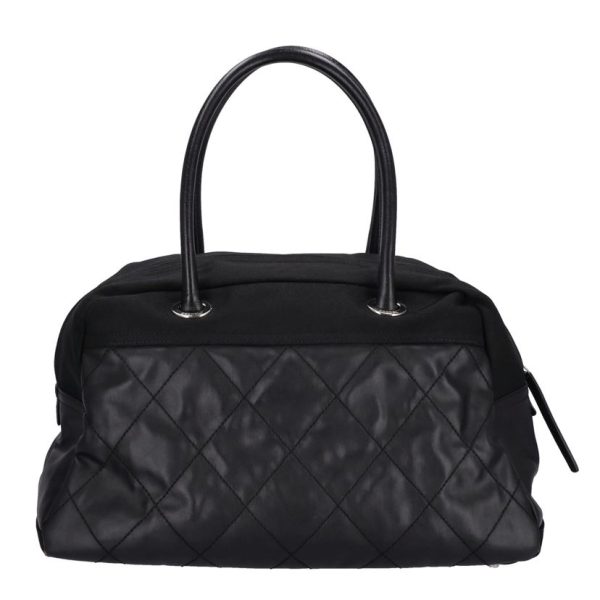 80128 2 Chanel Paris Biarritz Boston Bag Black