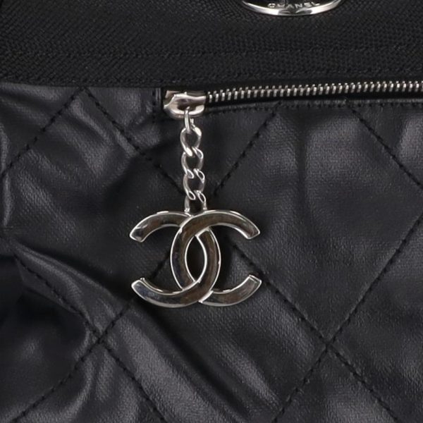 80128 9 Chanel Paris Biarritz Boston Bag Black