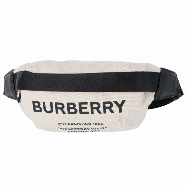 8014641 1 BURBERRY Horseferry Print Cotton Canvas Belt Bag NaturalBlack