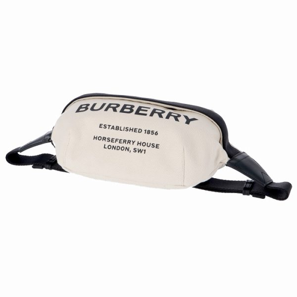 8014641 3 BURBERRY Horseferry Print Cotton Canvas Belt Bag NaturalBlack