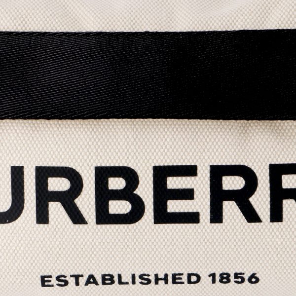 8014641 4 BURBERRY Horseferry Print Cotton Canvas Belt Bag NaturalBlack