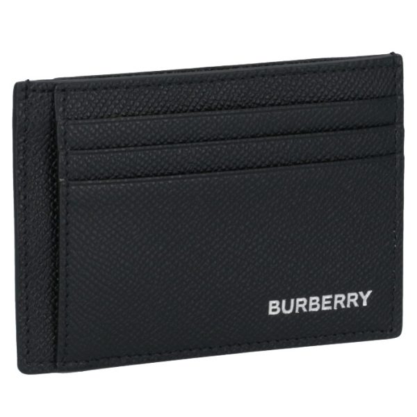 8014665 BURBERRY Leather Money Clip Card Case Black