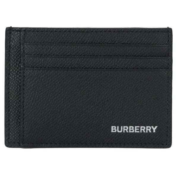 8014665 1 BURBERRY Leather Money Clip Card Case Black