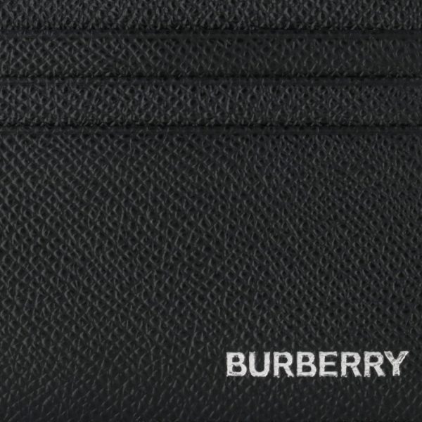 8014665 3 BURBERRY Leather Money Clip Card Case Black