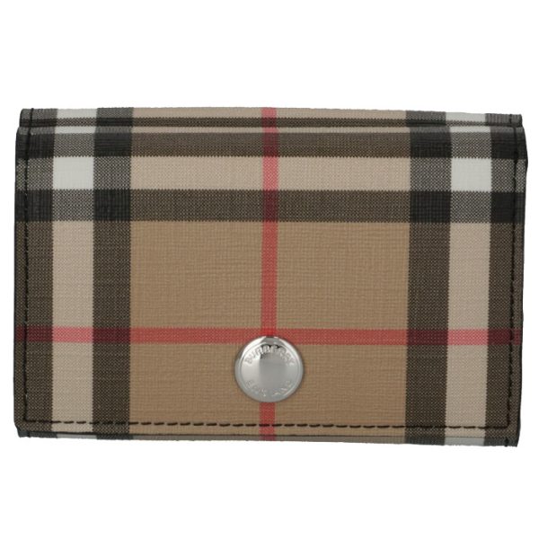 8015129 2 BURBERRY Vintage Check E Canvas Tri fold Wallet BeigeBlack