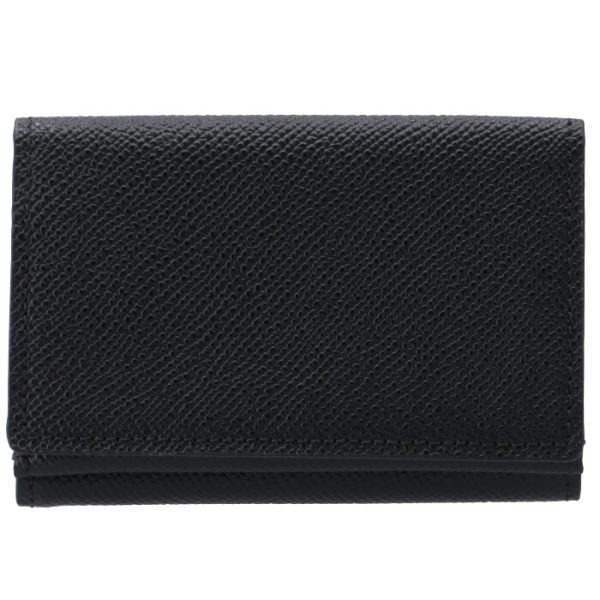 8017455 2 BURBERRY Grainy Leather Tri fold Wallet Black