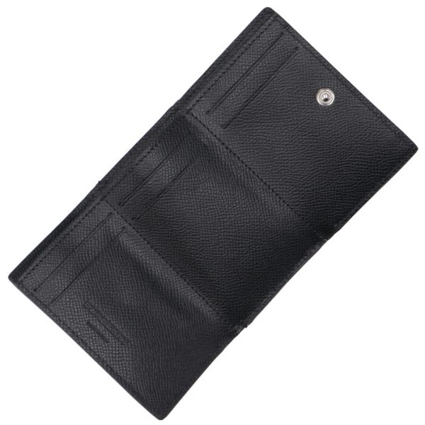 8017455 4 BURBERRY Grainy Leather Tri fold Wallet Black