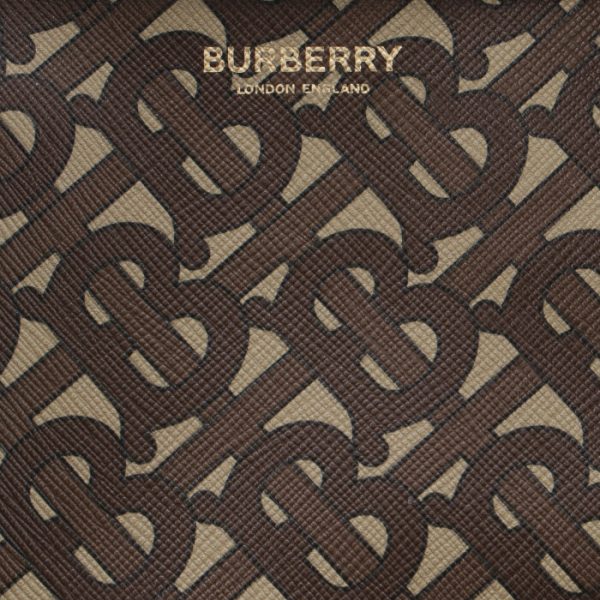 8019383 4 BURBERRY Monogram Stripe E Canvas Small Tote Bag Brown