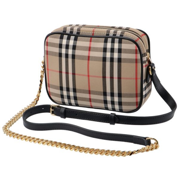 8021282 2 BURBERRY Vintage Check Leather Camera Bag Archive Beige