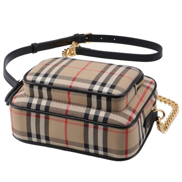 8021282 4 BURBERRY Vintage Check Leather Camera Bag Archive Beige