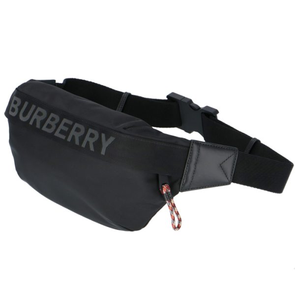 8025668 BURBERRY Logo Detail Eco Nylon Belt Bag Black