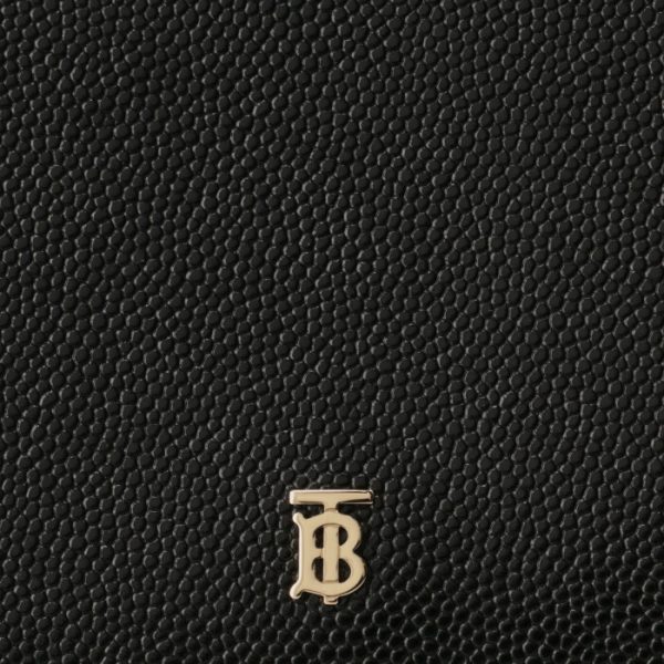 8025734 3 BURBERRY Lamb Motif Grainy Leather Bifold Wallet Black