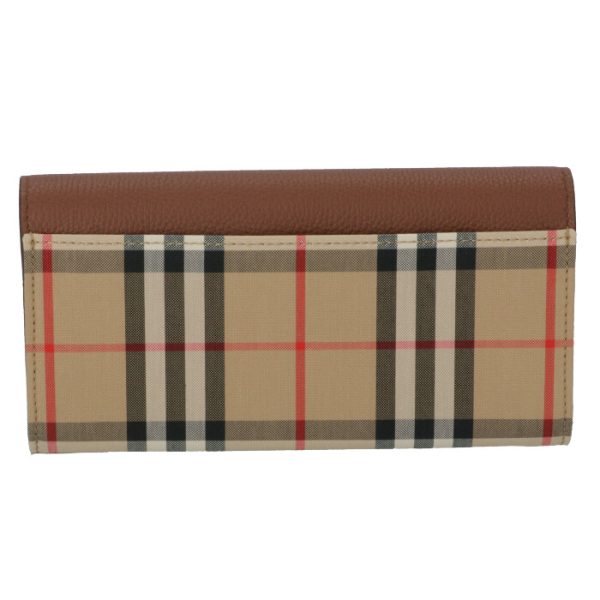 8026112 2 BURBERRY Vintage Check Leather Continental Wallet Tan Brown