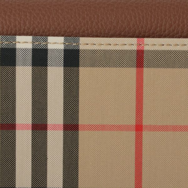 8026112 3 BURBERRY Vintage Check Leather Continental Wallet Tan Brown