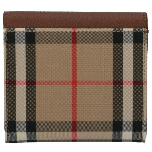 8026116 2 BURBERRY Tri fold Wallet Vintage Check Leather Tan