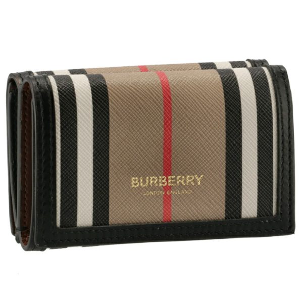 8027294 BURBERRY Trifold Wallet Striped Mini Archive Beige