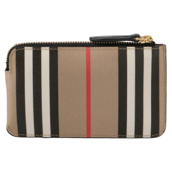 8029616 2 BURBERRY Coin Key Case Striped Canvas Archive Beige