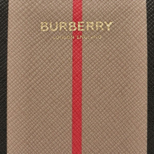 8029616 3 BURBERRY Coin Key Case Striped Canvas Archive Beige