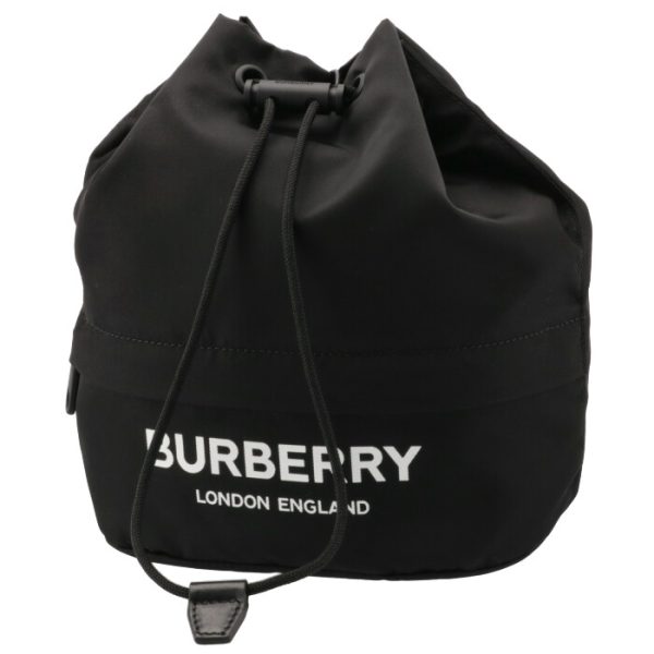 8032188 1 BURBERRY Drawcord Pouch Nylon Logo Print Black