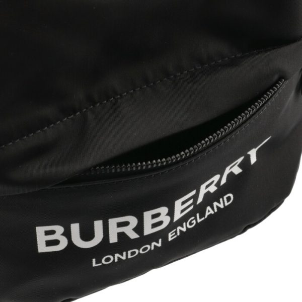 8032188 6 BURBERRY Drawcord Pouch Nylon Logo Print Black