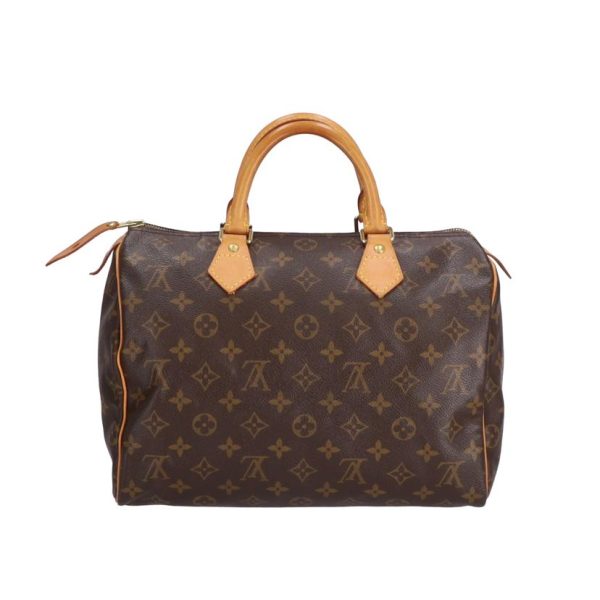 80337 2 Louis Vuitton Speedy Monogram Satchel Bag Brown