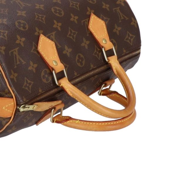 80337 4 Louis Vuitton Speedy Monogram Satchel Bag Brown