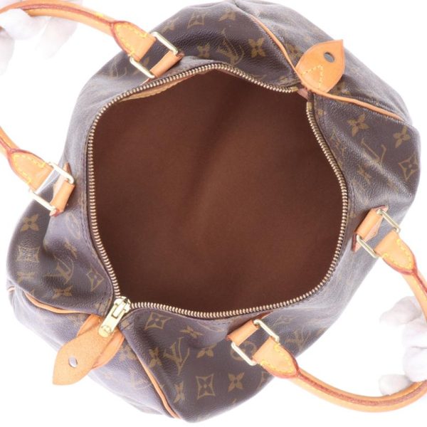 80337 5 Louis Vuitton Speedy Monogram Satchel Bag Brown