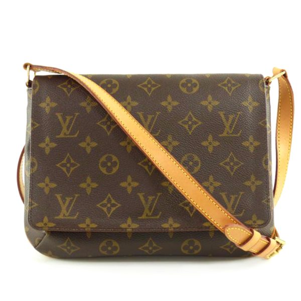 80369 1 Louis Vuitton Musette Tango Monogram Handbag Brown