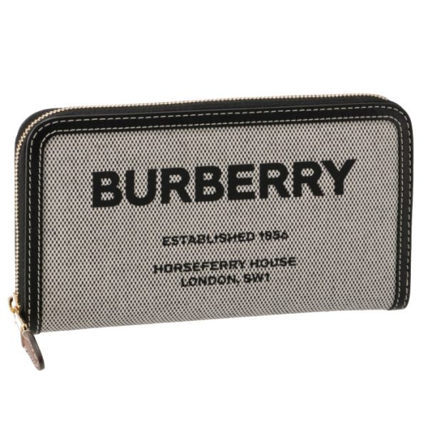 8039493 BURBERRY Round Zip Wallet Horseferry Print Canvas