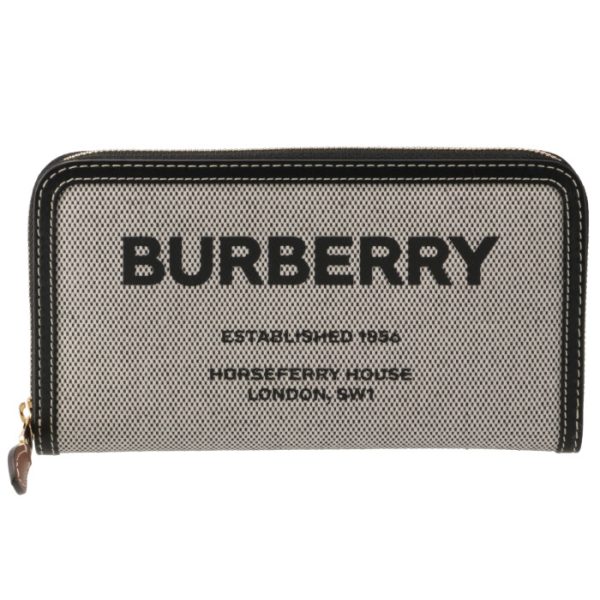 8039493 1 BURBERRY Round Zip Wallet Horseferry Print Canvas