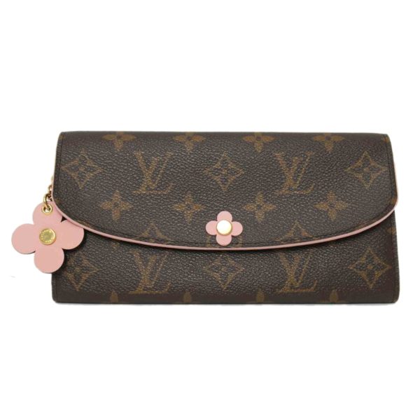 80422 1 Louis Vuitton Portefeuille Emily Monogram Flower Wallet Brown