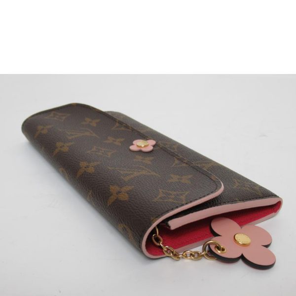 80422 3 Louis Vuitton Portefeuille Emily Monogram Flower Wallet Brown