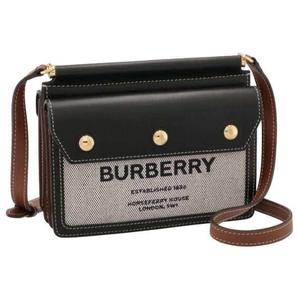 8042852 BURBERRY Mini Title Bag Horseferry Print Black