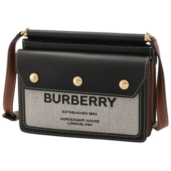 8042852 1 BURBERRY Mini Title Bag Horseferry Print Black