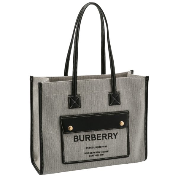 8044137 BURBERRY Flare Bag Small Canvas Leather Black