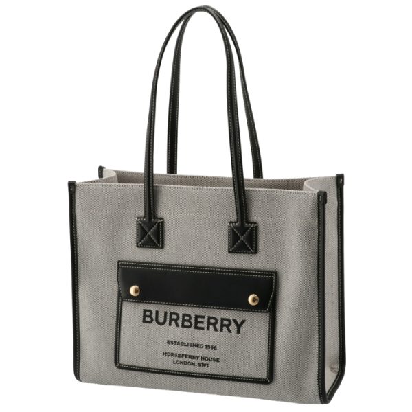 8044137 1 BURBERRY Flare Bag Small Canvas Leather Black