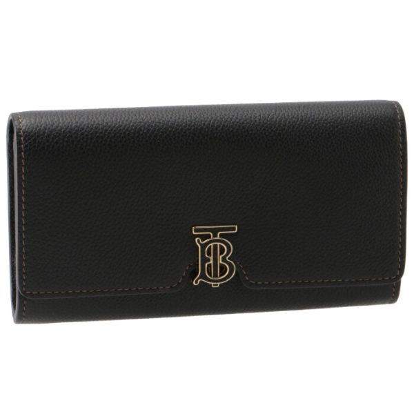 8049212 BURBERRY Long Wallet Bifold TB Black