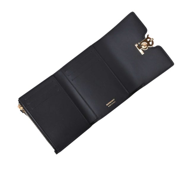 8049217 4 BURBERRY Tri fold Wallet TB Black