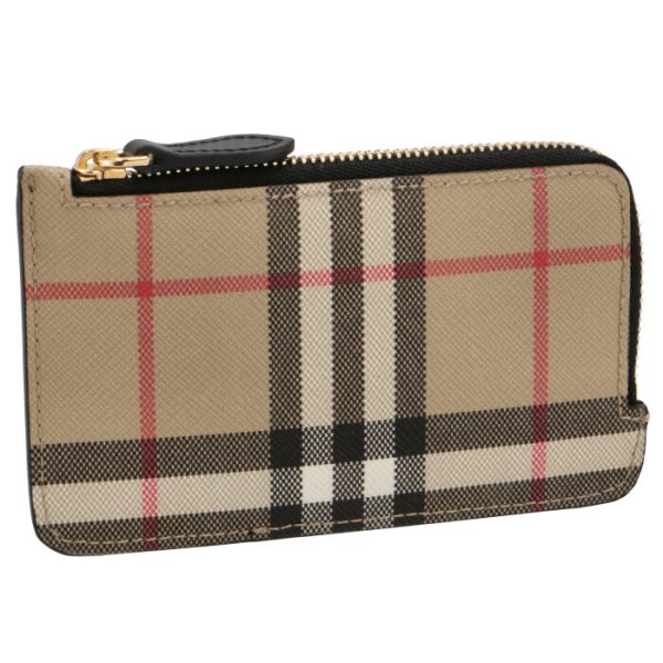 8049259 BURBERRY Mini Wallet Card Holder Vintage Check BeigeBlack