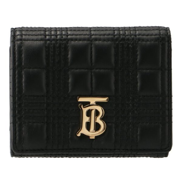 8049280 1 BURBERRY Tri fold Wallet Lola Quilted Black