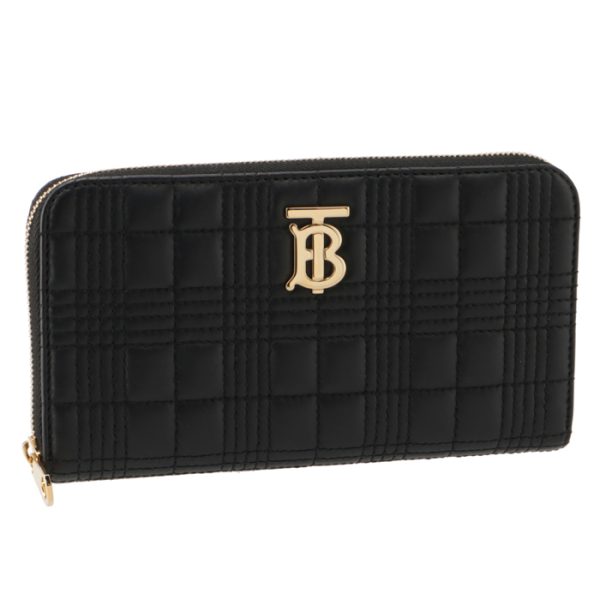 8049285 BURBERRY Round Zip Wallet Lola Quilted Black