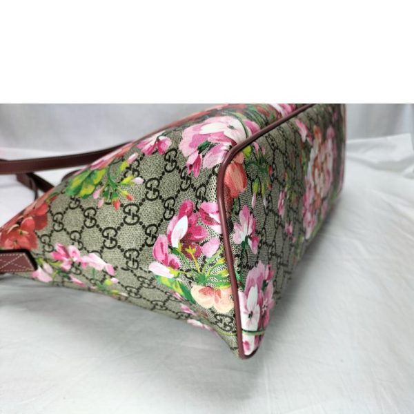 80501 10 Gucci GG Blooms Rose Floral Print 2Way Shoulder Bag Beige