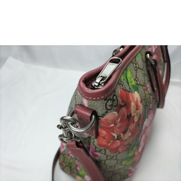 80501 11 Gucci GG Blooms Rose Floral Print 2Way Shoulder Bag Beige