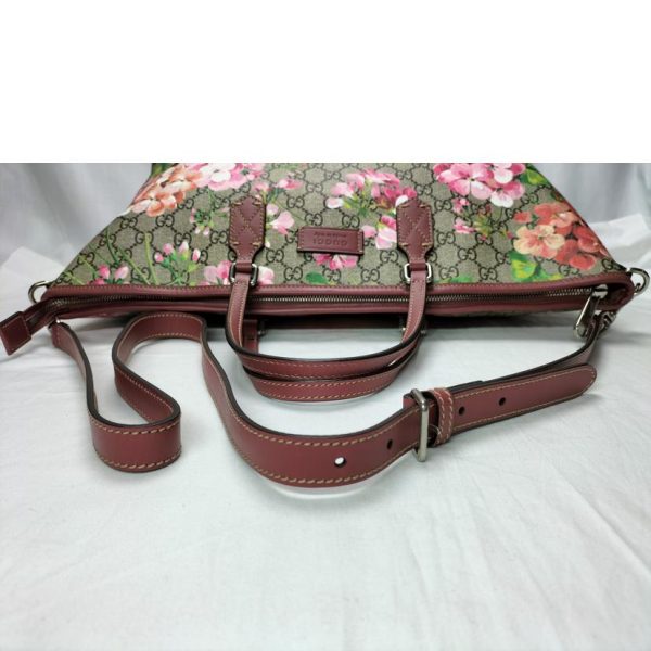 80501 4 Gucci GG Blooms Rose Floral Print 2Way Shoulder Bag Beige