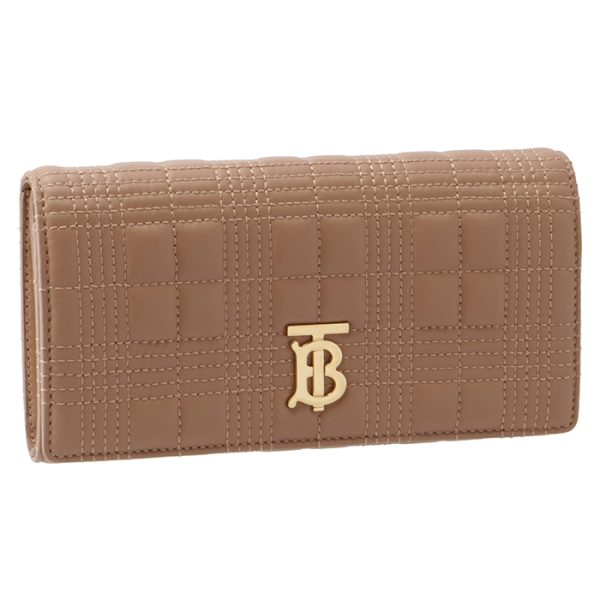 8054377 BURBERRY Long Wallet Quilted Lambskin Beige