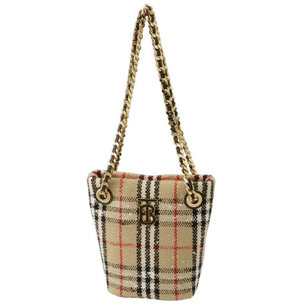 8063074 1 BURBERRY Chain Bag Laura Boucle Beige