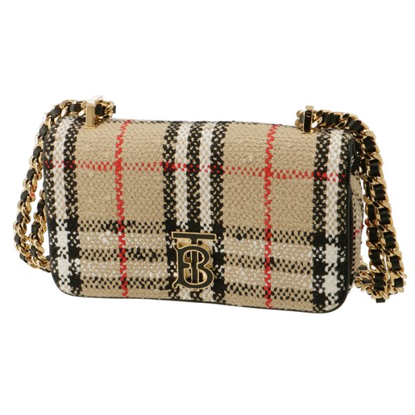 8063083 1 BURBERRY Chain Bag Lola Boucle Beige