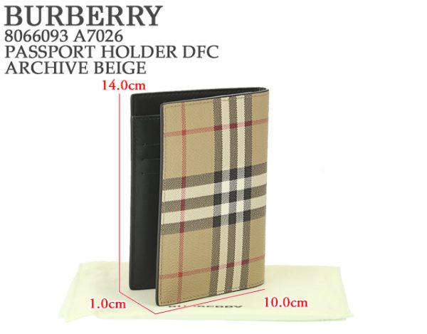 8066093 a7026 1 BURBERRY Leather Passport Holder Card Case Beige